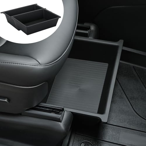 Jawjut Tesla Model Y Sitz Organizer TPE+ABS Doppelter verdeckter Organizer Tesla Model Y Zubehör（schwarz） 2PCS