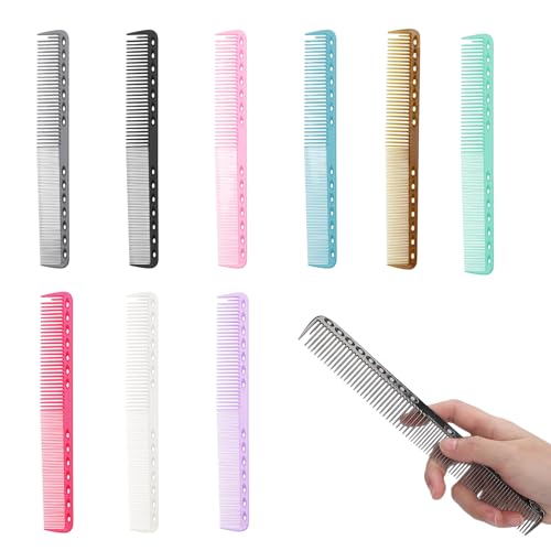 9 Stück Haarschneidekamm, Friseur Kamm, Multifunktionaler Friseur Kamm (Mehrfarbig)