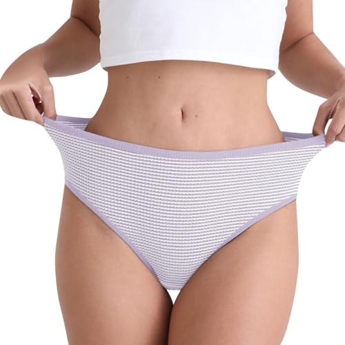 Unterwäsche Set Taille, einfarbig, Baumwolle, Schritt-Unterwäsche Damen Unterwäsche Sexy Weihnachten (Purple, XXL)