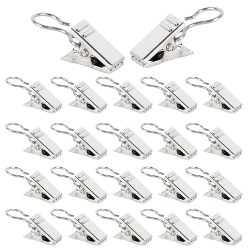 150 Stück Gardinen Clips, Vorhang Clips mit Haken, Edelstahl Kleine Gardinen Klammern, Duschvorhanghaken Clips, Multifunktionale Vorhang Klammern für Schlafzimmer Badezimmer Heimdekoration