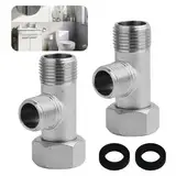 Annlpoy 2 pieces eckventil 3/8, 9/16 t stück wc anschluss set wc-wasserhahnverteiler umstellventil ventil umschalter toilet drain valve,180° drehbar, für Zuhause, Badezimmer, WC