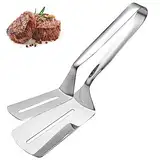 Barbecue Grillzange, Edelstahl Grill Clip Premium Steakklemme Mehrzweck BurgerZange Doppel Pfannenwender Salat Grill Speisen Clip für gebratenes Steak, Hamburgerfleisch, gebratenen Fisch