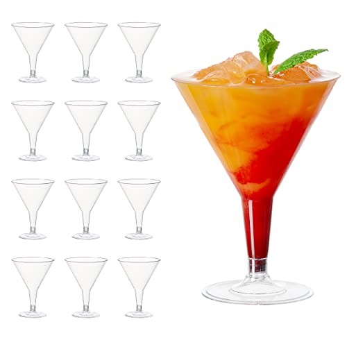 MATANA 48 Plastik Cocktailgläser, Martini Gläser Kunststoff, 210ml - Mehrweg Plastikbecher - Margarita Gläser, Cocktail Becher, Dessertbecher für Partys, Geburtstagen, Hochzeiten