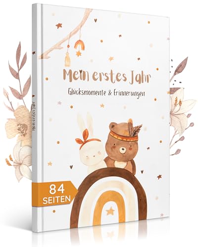 EULENTALER® Das Babytagebuch (Boho) I Von Pädagogen kreativ & durchdacht gestaltet I Mein erstes Jahr I Din A4 I Babyalbum, Erinnerungsbuch zum eintragen