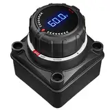 Upgrade Batterietrennschalter mit Voltmeter,Batterie Trennschalter DC 5-60V Hauptisolierungs- und Abschalt-/Ausschalt-Schalter für Autos Lastwagen Marineboote Wohnmobile Anhänger Motor(Schwarz)