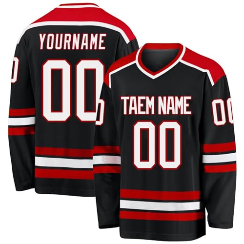 XYYYHTL Personalisiertes Eishockey Trikot Herren Damen Gestalten Sie Ihr Hockey Trikots mit Ihrem Namen/Team/Nummer