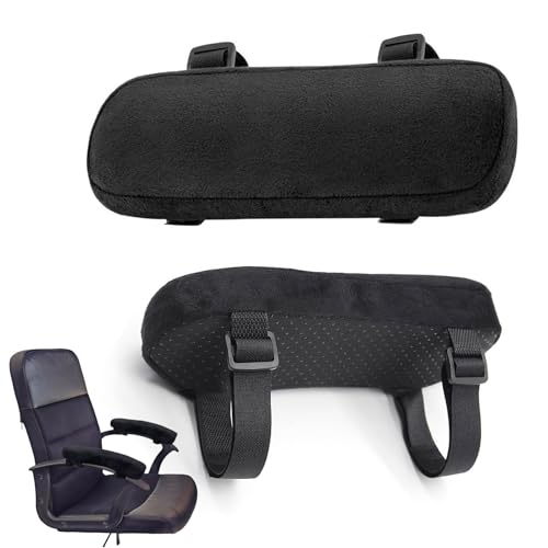 CAAGGMM Armlehnen Pads, 2 Stück Stuhl Armlehne Kissen, Armlehnen Polster Ergonomische, Bürostuhl Armlehne Handschuhe, für Schreibtischstuhl Gaming Stuhl, Rollstuhl, Schwarz