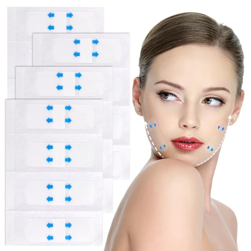 ZEYIYER Face Lifting Tape 120 Stück Gesichts-Klebeband zum Lifting, Unsichtbares Facelift-Klebeband, Lifting-Tapes-Gesicht, Transparentes Falten-Klebeband für das Gesicht, V Gesichts Klebeband