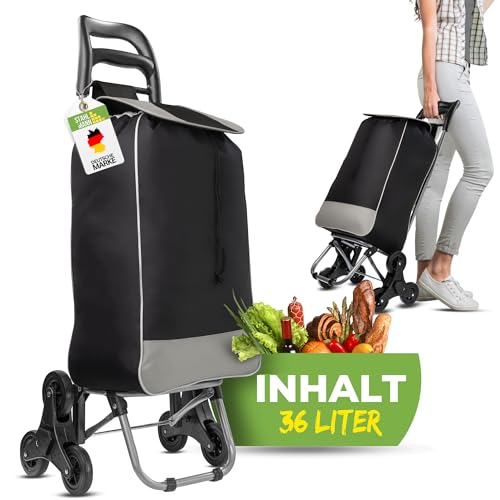 Einkaufstrolley [Treppensteigerfunktion] - Einkaufstrolley faltbar [36 L Volumen] - Einkaufswagen - Shopping Trolley
