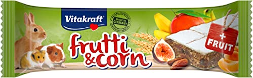 Vitakraft Frutti Corn, Fruchtschnitte für Nager, mit Banane, mit Feige, mit Datteln, portionierbar durch Bruchrillen, ohne Zusatz von Zucker und Getreide (1x 30g)