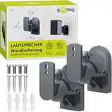 Goobay Wandlautsprecherhalterung – Universalhalterung für Lautsprecher (3,5 kg) – 20° Neigungs- & 70° Schwenkverstellung – sichere und einfache Installation – werkzeuglose Ausrichtung –Schwarz 49393