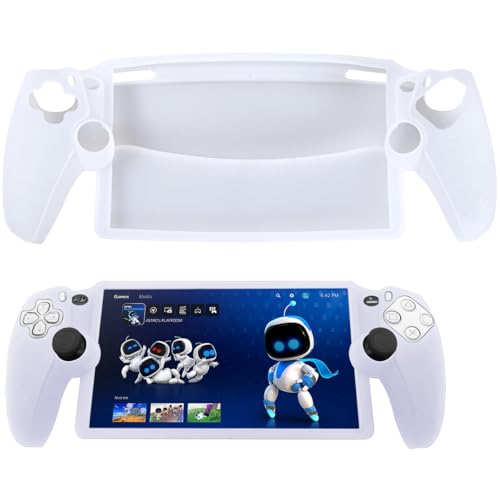 Vanrain Silikon Hülle Kompatibel mit Sony PS5 Playstation Portal Schutzhülle, Slim Weiche Silikon-Schutzhülle Tasche, Anti-Kratzer Case Cover Stoßfest Schutzhülle für PS5 Portal, Weiß