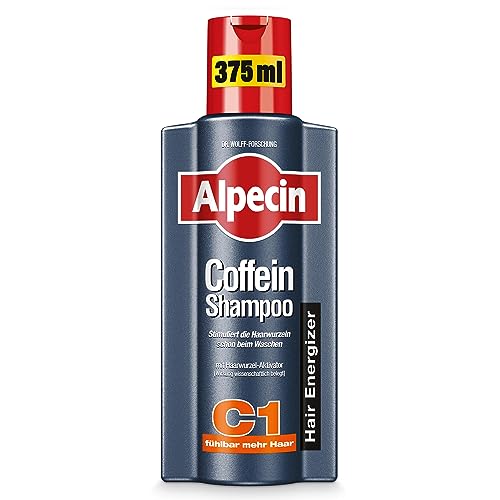 Alpecin Coffein-Shampoo C1, 1x 375 ml - Haarwachstum stimulierendes Haarshampoo gegen erblich bedingten Haarausfall bei Männern - zur Verbesserung des Haarwachstums