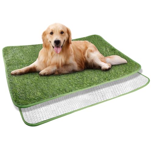 WIYETY Hundeklo Kunstrasen Hundetoilette, 50x70cm Welpentoilette Trainingsunterlage, Training Pee Pads, Waschbar Hunde Training Rasenmatte, Wasserdicht Hundetoilette für Zuhause, Wohnung
