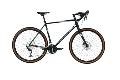 Gravelrad SPRINT Whisper Race 28 Zoll, Shimano GRX Schaltung, Aluminiumrahmen, 622x19 Felgen (Schwarz, XL-560 mm)