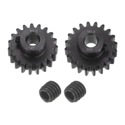 QUARKZMAN Mod 1.5 Ritzel Set 8mm Welle 19T 20T Motorritzel aus gehärtetem Stahl für RC Auto (2 Stück)