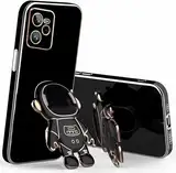 Miagon Kreativ Astronaut Ständer Hülle für Realme C35,Cute Mädchen Dünn Galvanisierte Schutzhülle Weiches Case Bumper mit Astronaut Halter Kickständer