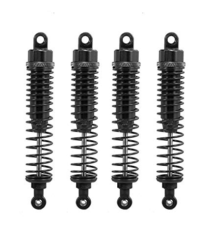 Hensych 4 Packung Einstellbares Öl 60mm 85mm 100mm Stoßdämpfer vorne und hinten aus Metall für 1/10 RC Auto LKW Teile Crawler Typ Axial SCX10 TRX4 D90 (Schwarz, 100mm)