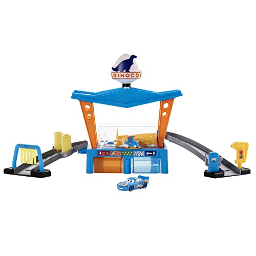 Mattel Disney & Pixar Cars GTK91 Dinoco Car Wash Playset with Colour Changing Effect, Toy from 4 Years, Track