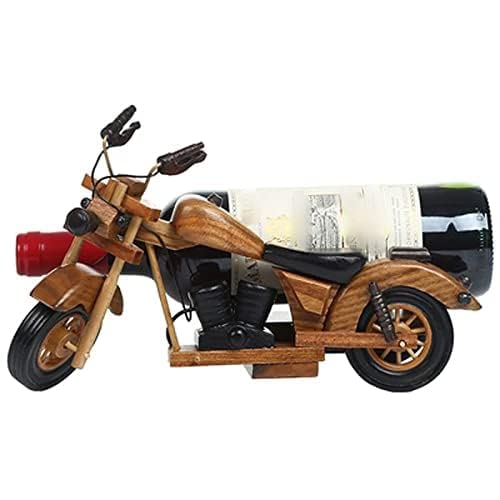 DIXII Handgefertigtes Weinregal aus Holz, Motorrad-Weinregal, for Haushalt, Küche und Bar, Zubehör/a/Einheitsgröße