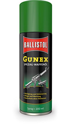 BALLISTOL 22200 GUNEX Waffenöl 200ml Spray – Temperaturbeständiges Waffen-Pflege-Öl – Reinigung, Wartung, Rostschutz, keine farbe