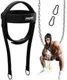 Breaking Limits Nackentrainer - Nacken-Harness mit Klettverschluss, Kopf- und Kinnriemen, Neck Trainer für Kampfsport, Nacken Trainingsgerät, 81 cm langer Kette