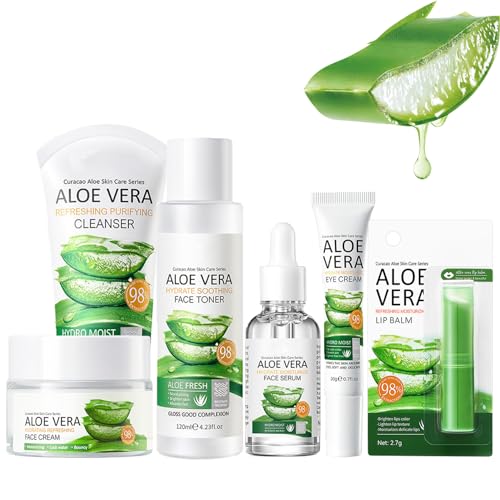 Hautpflegeset für Frauen - Aloe Vera Hautpflege Sets & Kits - 6-teilige Verwöhngeschenke für Frauen - Geschenkset für hydratisierend erfrischte Haut - Beauty-geschenksets für Haut Reinigung & Pflege