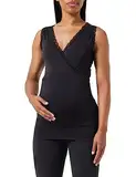 MAMA.LICIOUS Damen MLCROSSY Long LACE TOP 2F A. Umstandstop, Black, M-L