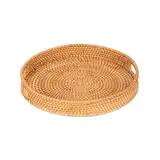 Korbgeflochtenes Rattan-Serviertablett, geeignet for die Aufbewahrung zu Hause oder auf Reisen (Color : C)