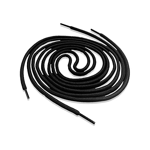 Schnürsenkel | 2er Set runder Schuhbänder | 140 cm ungemusterte Schnürriemen | schwarze Ersatz-Schnürsenkel | Schnürsenkel für Paar Sneakers, Stiefel und Schuhe | EUROXANTY Schuhwaren