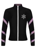 Fldy Mädchen Eiskunstlauf Jacke Thermo Gefütterte Sweatjacke Mit Stehkragen Kinder Rollkunstlauf Sport Gymnastik Tanz Workout Mantel Slim Fit Rosa 122-128