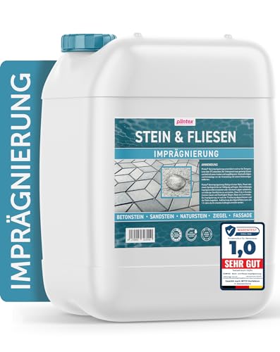 PLINTEX® [10L] Steinimprägnierung Außen & Innen I Stein Imprägnierung universell anwendbar I Naturstein, Steinplatten, Pflasterstein I Steinversiegelung