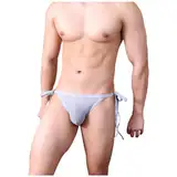 WKAYsIV Slip Hinten Offen Herren Mesh mit hoher Gabel Schwarz Dessous (Grey, M)