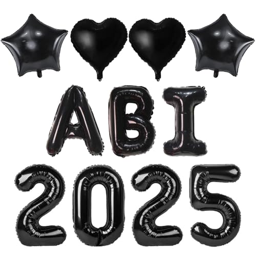 Graduation Deko Luftballon Schwarz,Abitur 2025 Deko set mit ABI Luftballon,Abschluss Deko,Abitur Bachelor Deko Ballon,Abschlussfeier Luftballons für Graduation Geschenk Congrats Prüfung Bestanden Deko