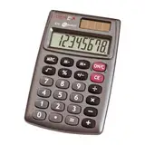 Genie 510 8-stelliger Taschenrechner (Dual-Power (Solar Und Batterie) Kompaktes Design) Grau