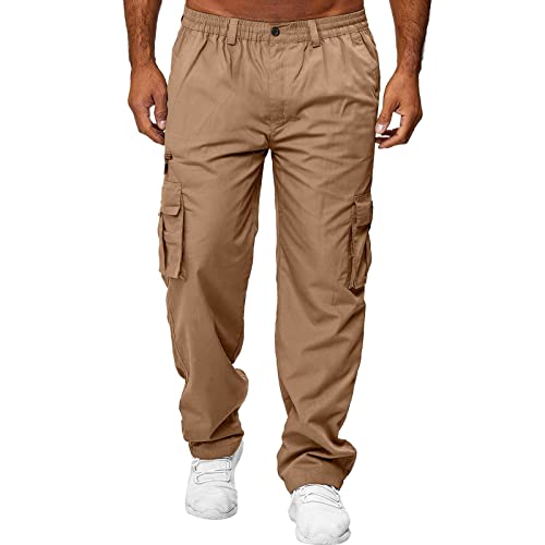 SRZYMJ Cargohose Herren Boxershorts Herren Weit Hose Herren Schwarz Mit Gummibund Men's Pants Anzughose Herren Slim Fit Unterhosen Männer Slip Khaki Taschenhose Arbeitshose Herren Stretch XL