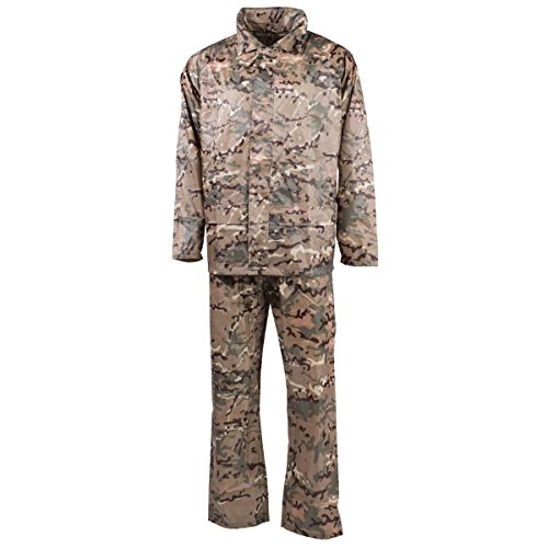 MFH Regenanzug Jacke + Hose für Sie und Ihn (Operation Camo, L)