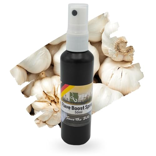 Zite Fishing Flave Boost Aroma-Spray Knoblauch – Knoblauch-Aroma Liquid Spray 50ml – Bait Liquid für Angelköder wie Trout Spoons, Forellen Gummiköder & Naturköder