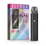 ELFBAR ELFX KIT I kein Liquid kein Nikotin enthalten I 1000 mAh Pod System Kit inkl. 2 Refillable Pods 0,6 & 0,8 Ohm I USB-C Schnellladung MTL/RDL (Black)
