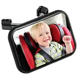 Spiegel Auto Baby Rückbank,360° Baby Autospiegel,rückspiegel für baby mit Haken Clip,baby spiegel Erstausstattung,Groß Vision baby spiegel auto,bruchsichere Crash getestet und zertifiziert