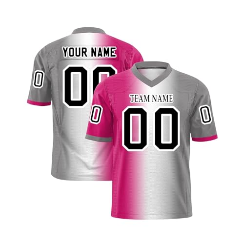 Personalisiertes Fußballtrikot, personalisierbar, Name und Nummer hinzufügen, Logo für Männer, Frauen, Kinder, 1-hell Grau, S
