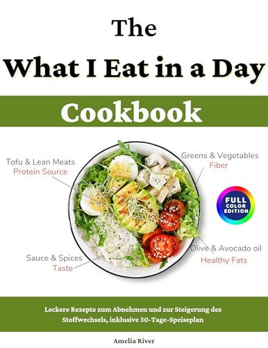 The What I Eat in a Day Cookbook: Leckere Rezepte zum Abnehmen und zur Steigerung des Stoffwechsels, inklusive 30-Tage-Speiseplan