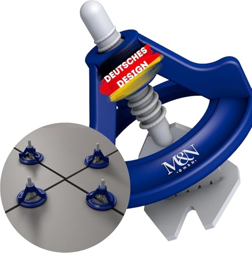 M&N Fliesen Nivelliersystem Set 1mm, 1,5mm, 2mm, 3mm Mega- Auswahl (100x 3mm Laschen, 50x Zughauben) - Fliesen-Verlegehilfe Werkzeug für Leien & Profi - Fliesenleger Fliesennivellierungssystem Zubehör