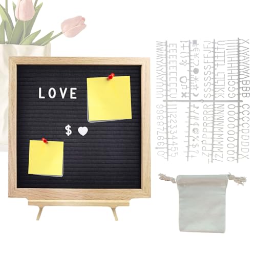 JINGLING Buchstabentafel | Schiefertafel aus Filz und Holz – rustikales Wechselschild für Schule, Krankenhaus, Café, Unternehmen