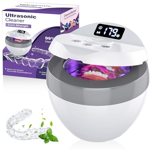 Stim-U-Dent Ultraschallreinigungsgerät, ultraschallreiniger für Zahnschiene, Aligner, Zahnprothesen und Schmuck, 45kHz UV Dental Pod für alle Zahnersatz, 200ml ultrasonic cleaner, retainer cleaner