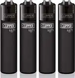 Clipper Feuerzeug 4er Set: (Micro Soft Touch Black)