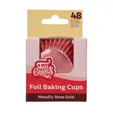 FunCakes Baking Cups Metallic Roségold 48 Stück Muffin und Cupcake Förmchen Papier, Folie Backförmchen Aluminiumfolie, Perfekt für Cupcakes und Muffins - Pk/48