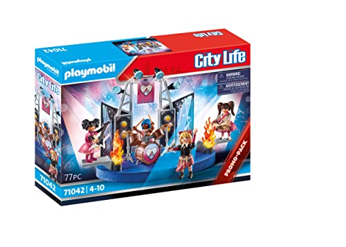 PLAYMOBIL City Life 71042 Music Band mit Cooler Bühne und viel Zubehör, ab 4 Jahren