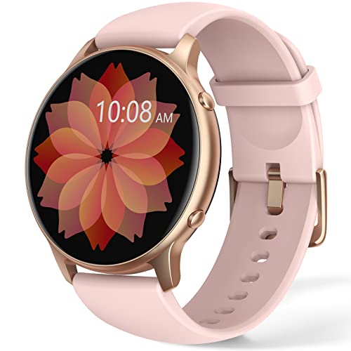 TUYOMA Smartwatch für Damen, IP68, wasserdicht, 3,3 cm (1,3 Zoll), Touchscreen, Sportuhr mit Oxymeter, DIY Zifferblatt, Schlafüberwachung, Schrittzähler, Pulsmesser für Android iOS