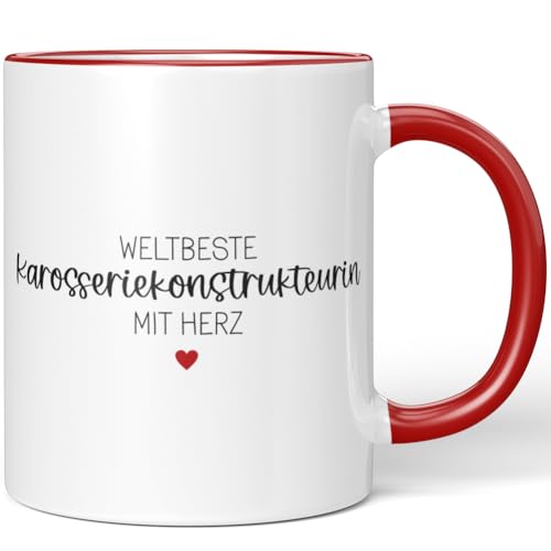 JUNIWORDS Tasse, Weltbeste Karosseriekonstrukteurin, Rot (6684718)
